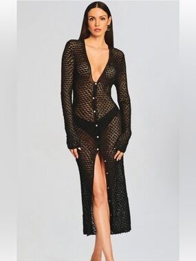 NWT SOLD OUT Seroya/Retrofete Allison black crochet cardigan- Xs/s